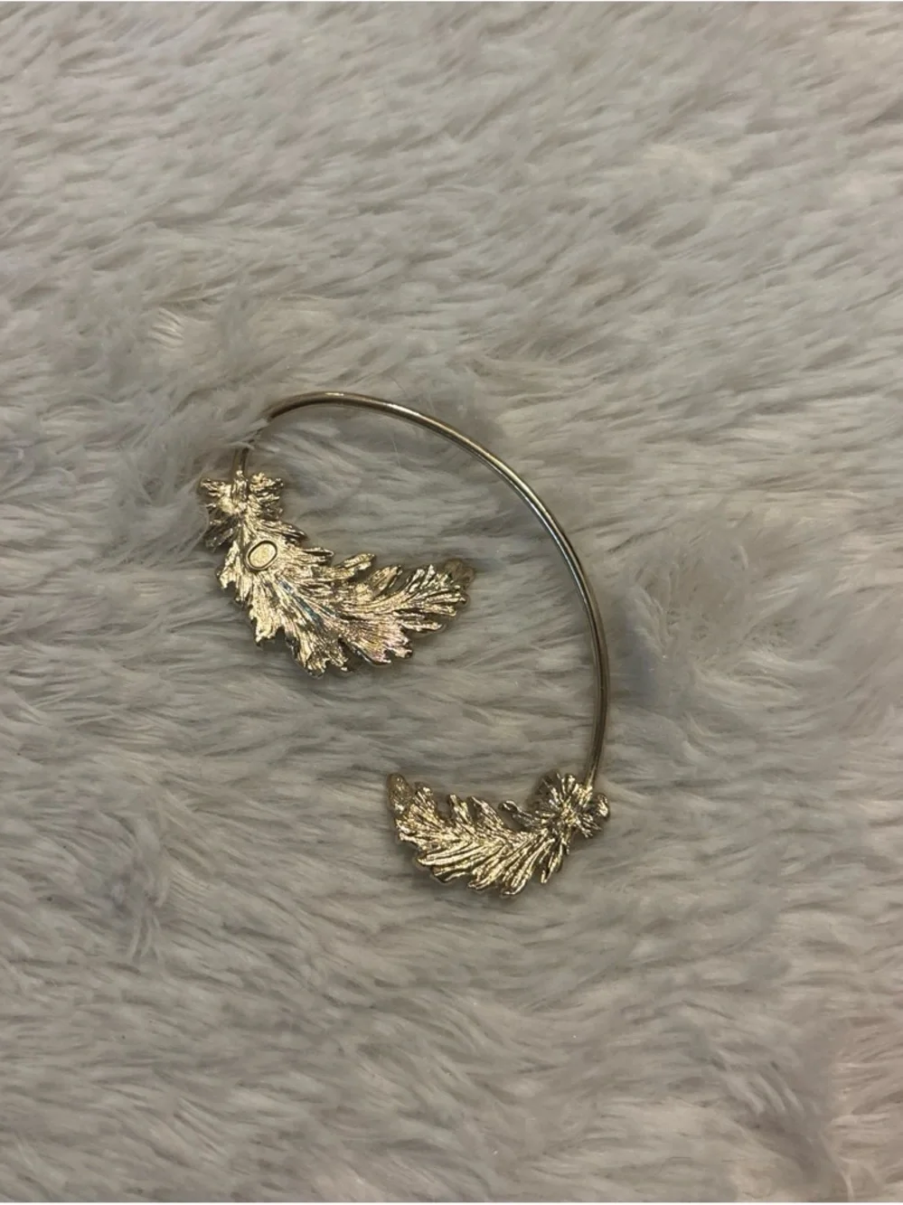 CHANEL Gold Leaf Ear Cuff Pair with Signature CC Motif